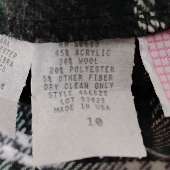 Vintage 90s Rear Ends Inc Plaid Wool-Blend Midi Skirt Sz 10 Preppy Academia - Picture 8 of 8